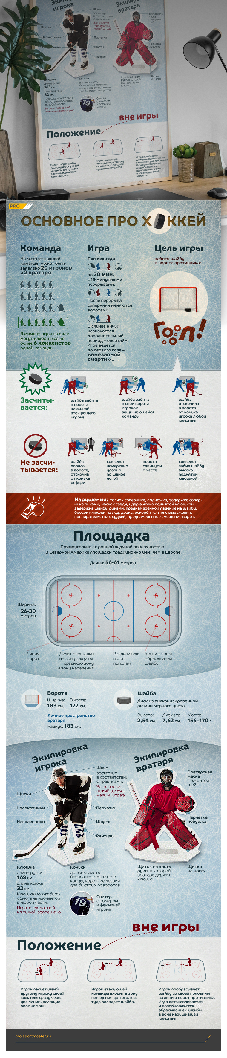 Эскиз проекта Плакат инфографика «Основное про хоккей»